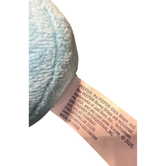 Peeps Plush Bunny Rabbit Blue Stuffed Animal Toy With Tags - Picture 3 of 3